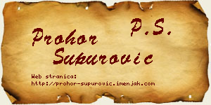 Prohor Supurović vizit kartica
